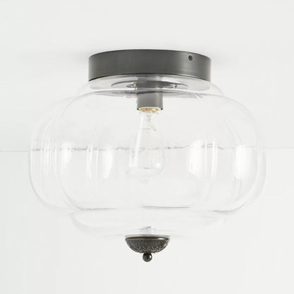 Ozita Retro Milk Glass Semi Flush Mount Eloise Ceiling Light