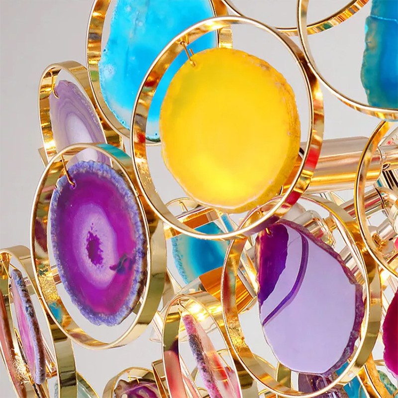 Gideon Slice Agate Tower Chandelier