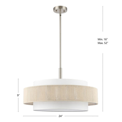 Tim Scandinavian Tiered Fabric Drum Chandelier