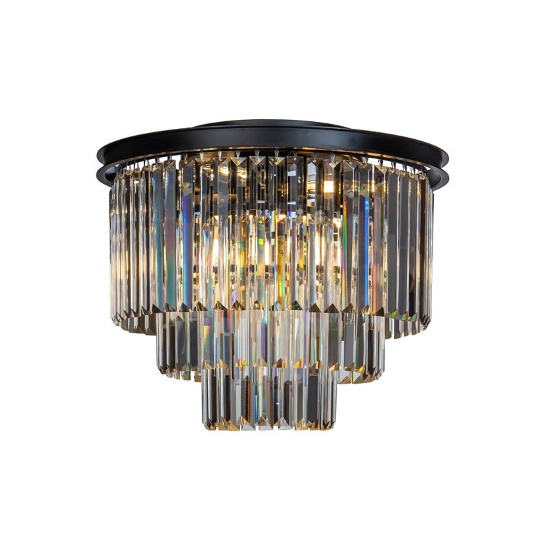 Brigitte Luxurious Three Layer Crystal Flush Mount Chandelier