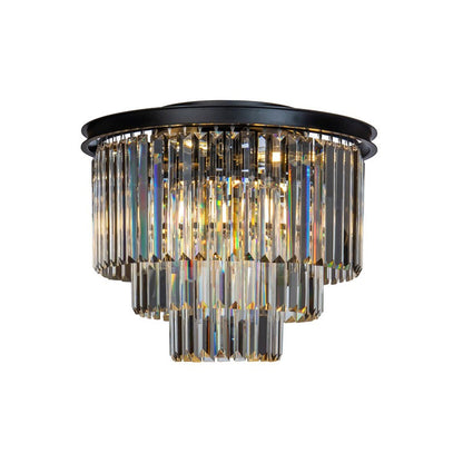 Brigitte Luxurious Three Layer Crystal Flush Mount Chandelier