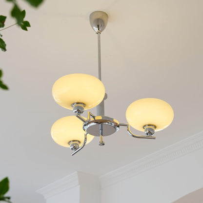 Shadella Modern Cream Glass Bauhaus Chandelier