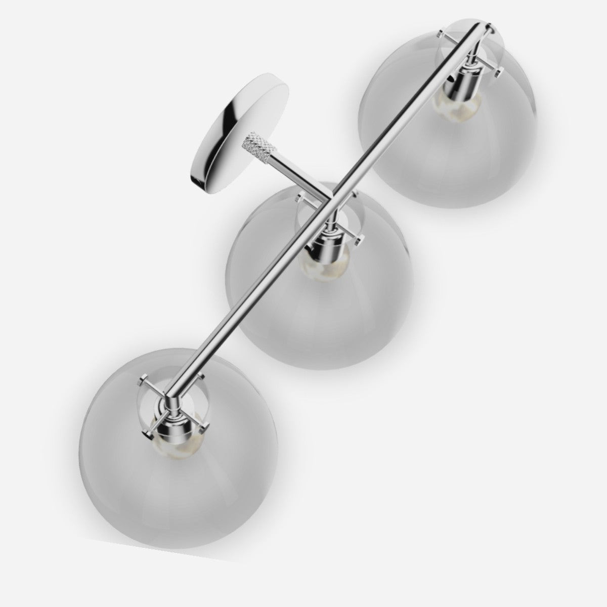 York Minimalist 3-Light Glass Globe Metal Wall Light