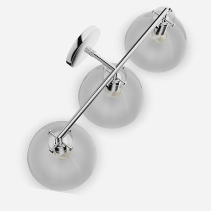 York Minimalist 3-Light Glass Globe Metal Wall Light