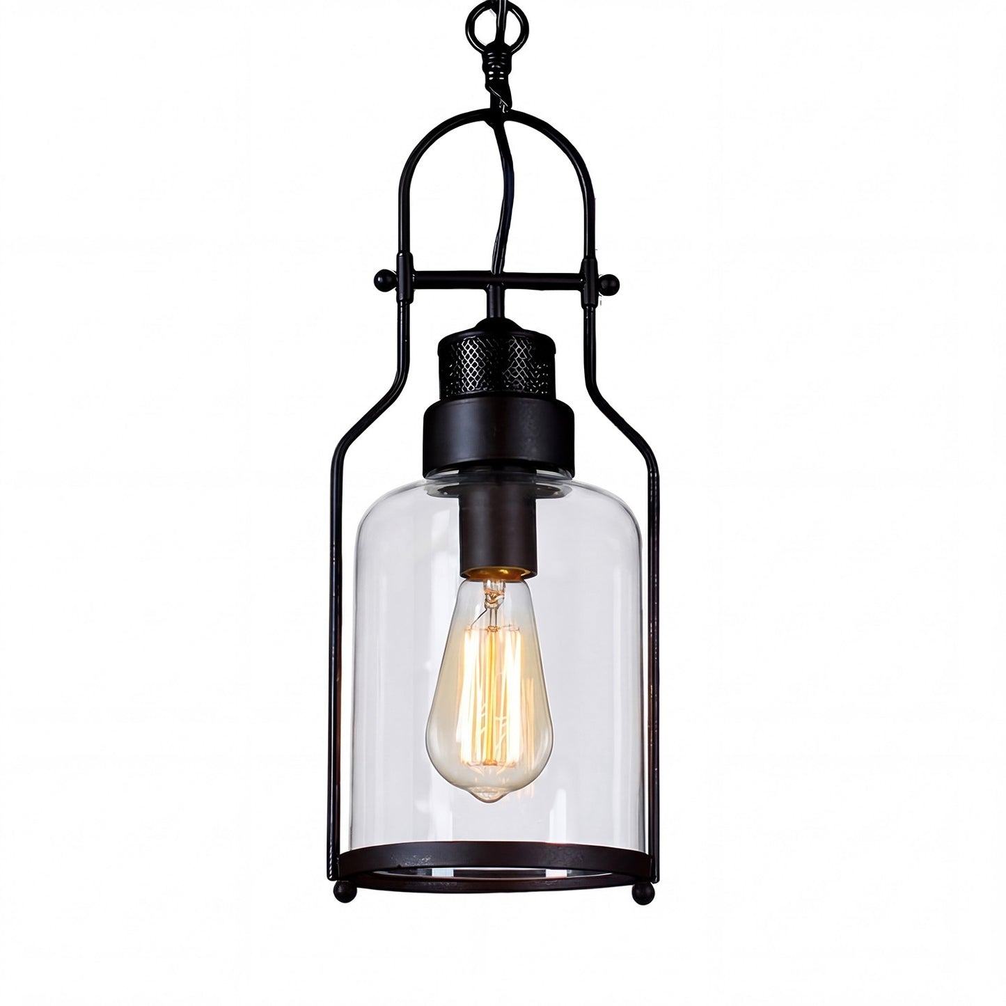 Eryxis Industrial Vintage Iron Glass Jar Pendant Light