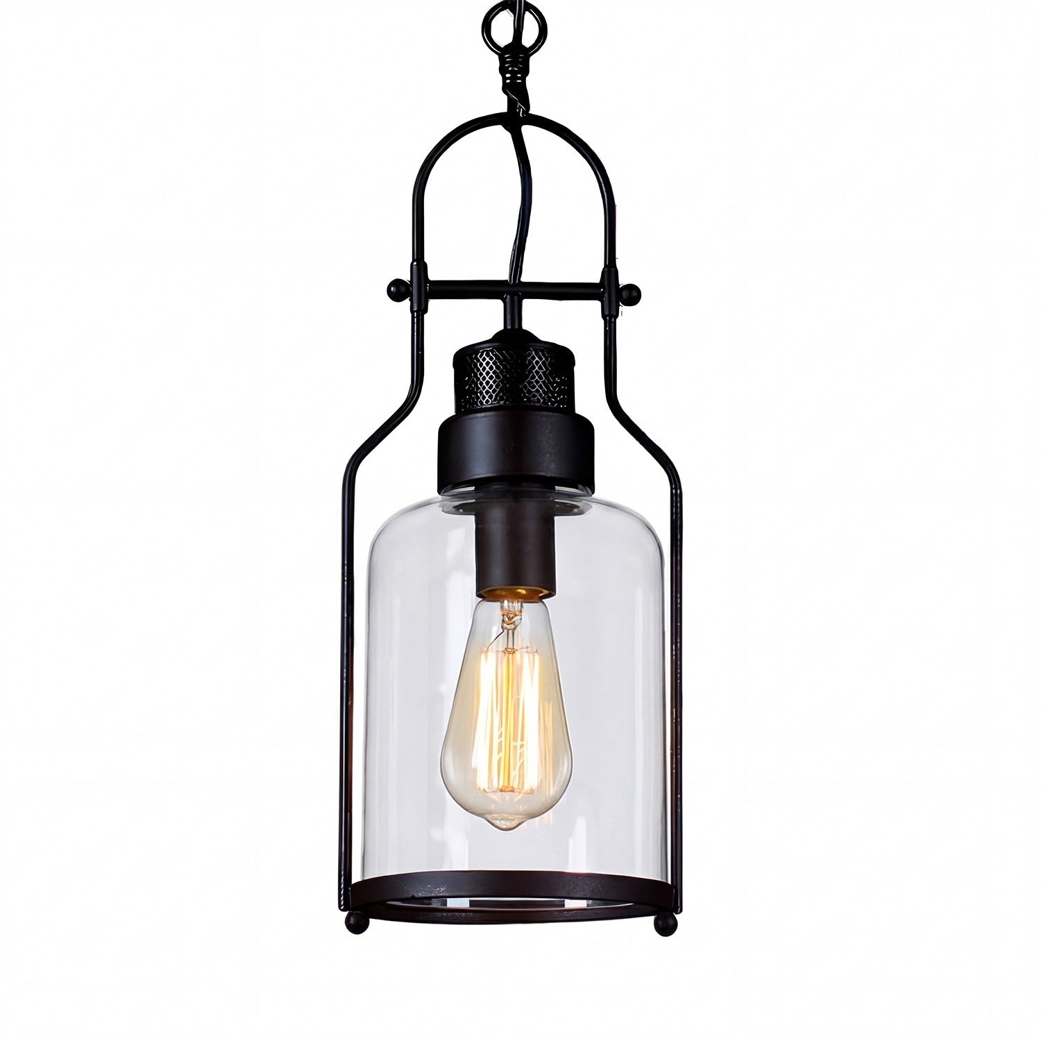 Eryxis Industrial Vintage Iron Glass Jar Pendant Light