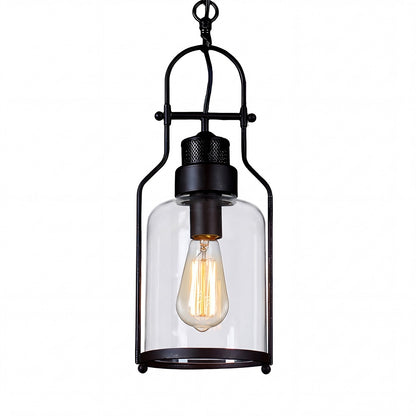 Eryxis Industrial Vintage Iron Glass Jar Pendant Light