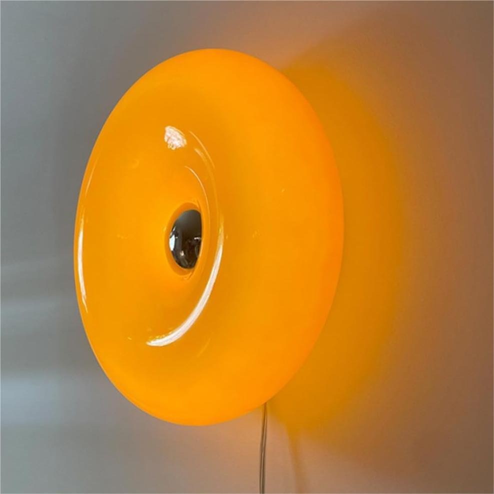 Ozona Bright Orange Donut Wall Lamp