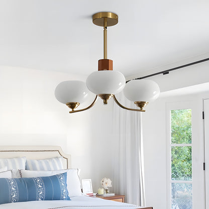 Juino Wood Farmhouse Milk Ball Sputnik Chandelier