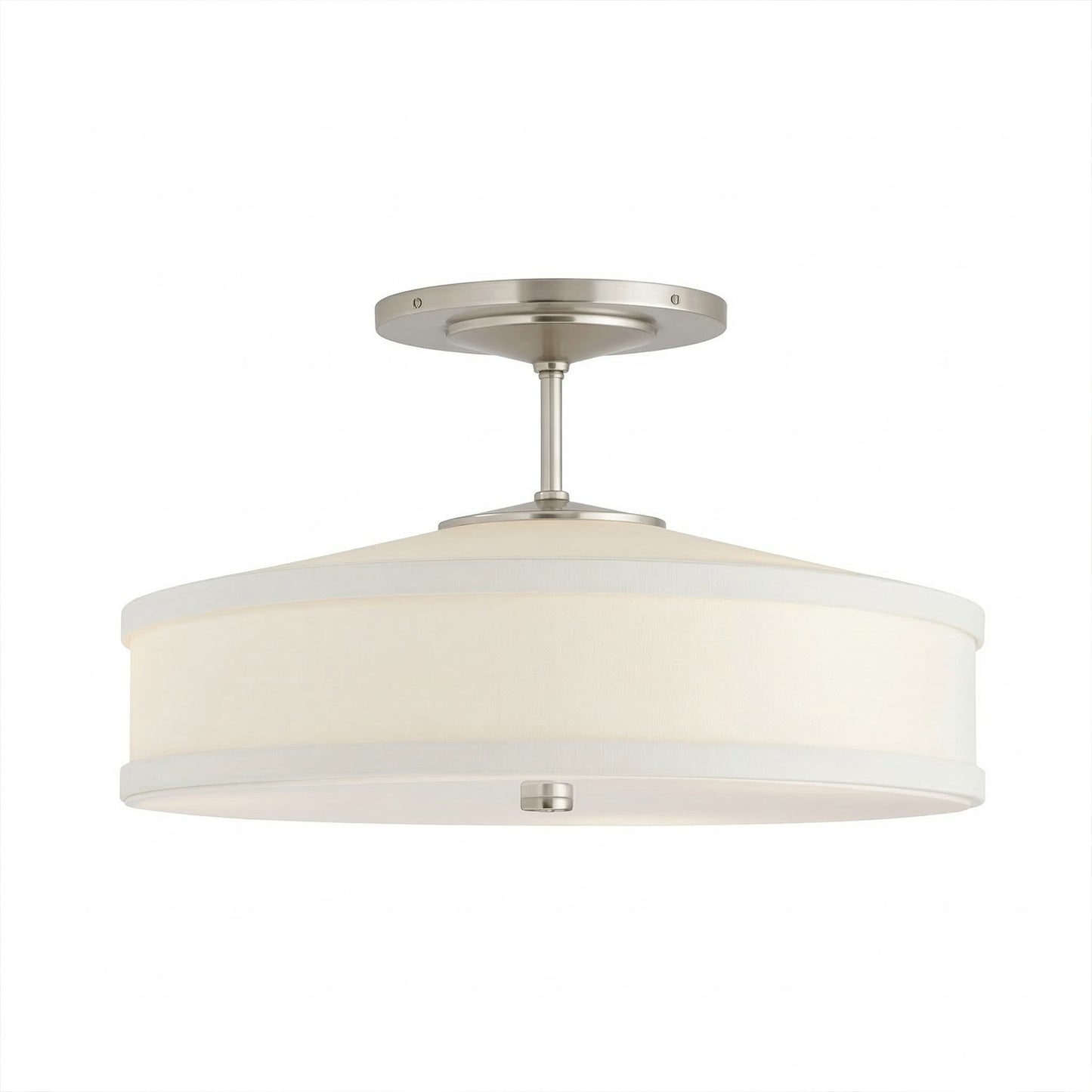 Delaney Rustic Fabric Drum Semi-Flush Mount Ceiling Light