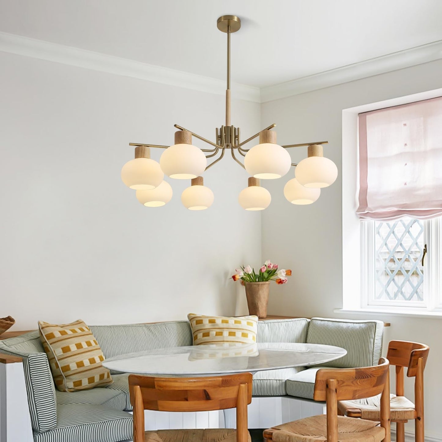Jesper Gold Modern Frosted Glass Chandelier