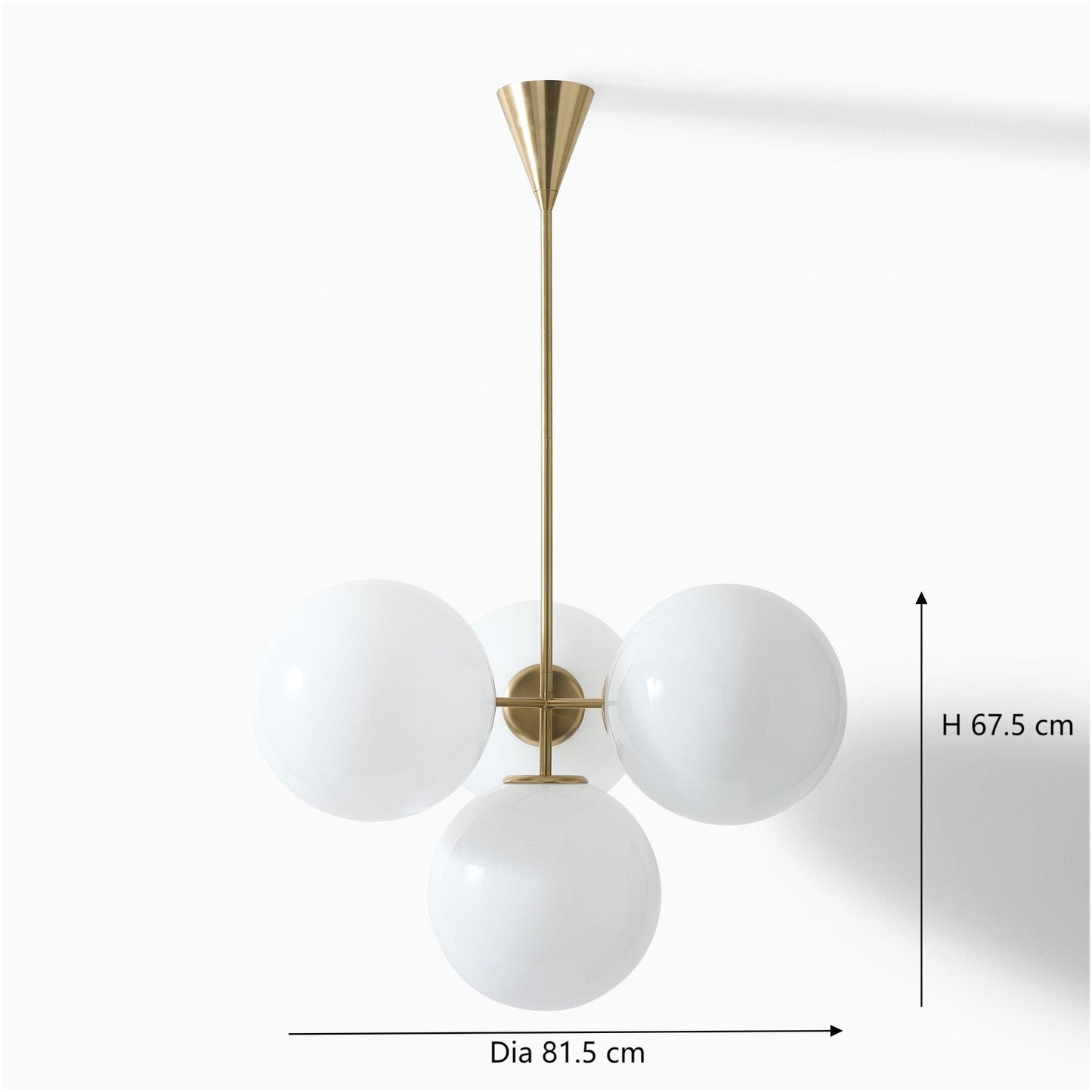 Indie Modern 4 Lights Glass Chandelier