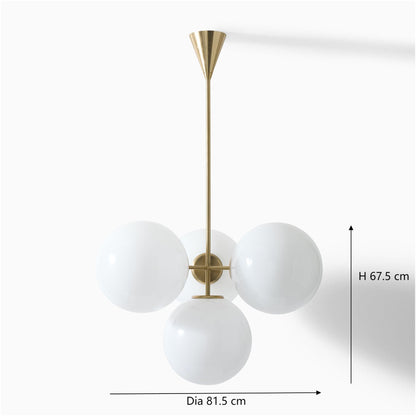Indie Modern 4 Lights Glass Chandelier