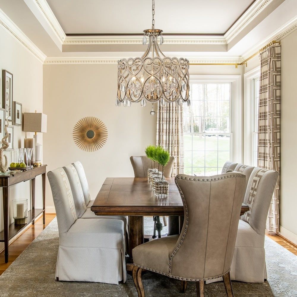 Neve Luxury French Antique Crystal Drum Chandelier