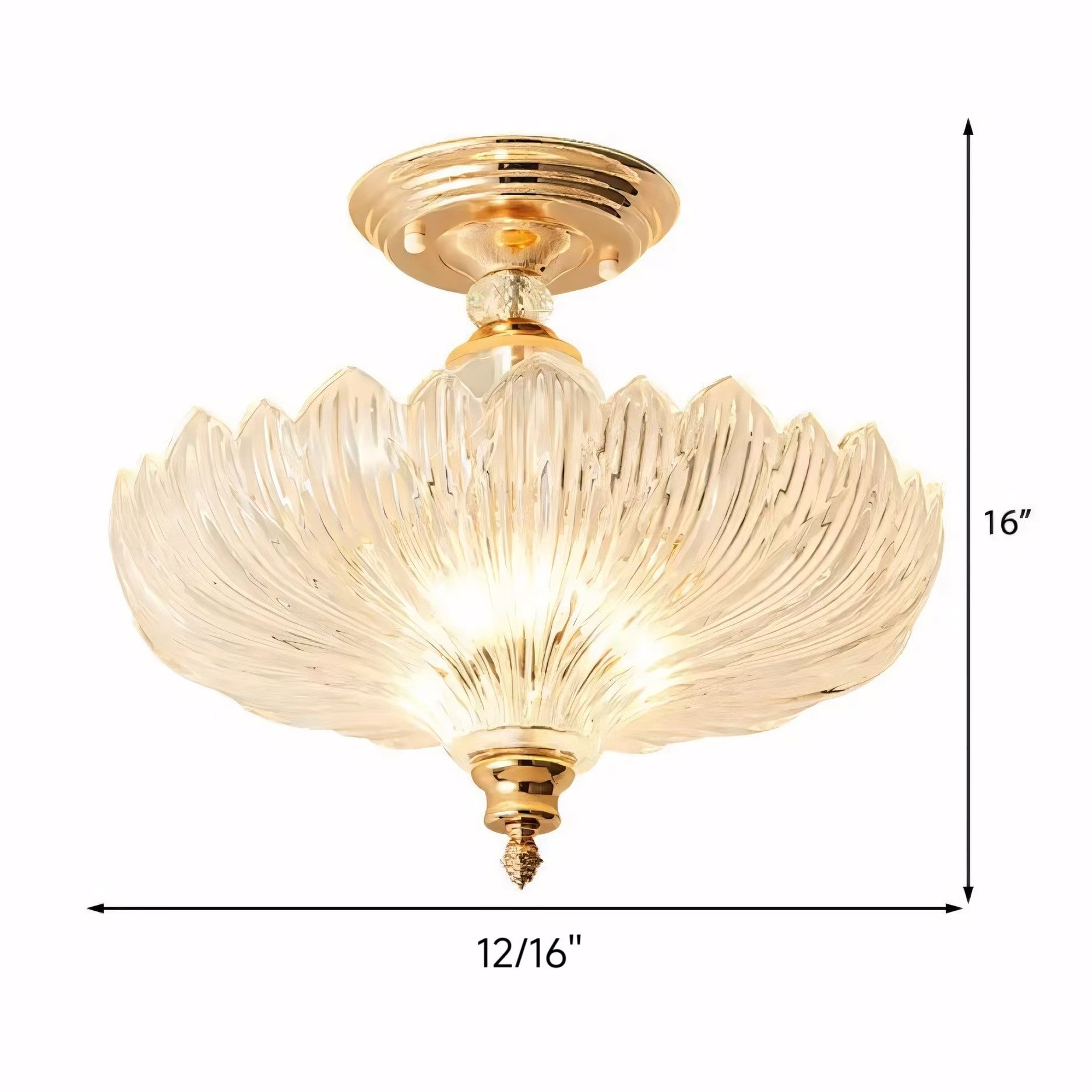 Wyrith Vintage Flower Crystal Flush Mount Light