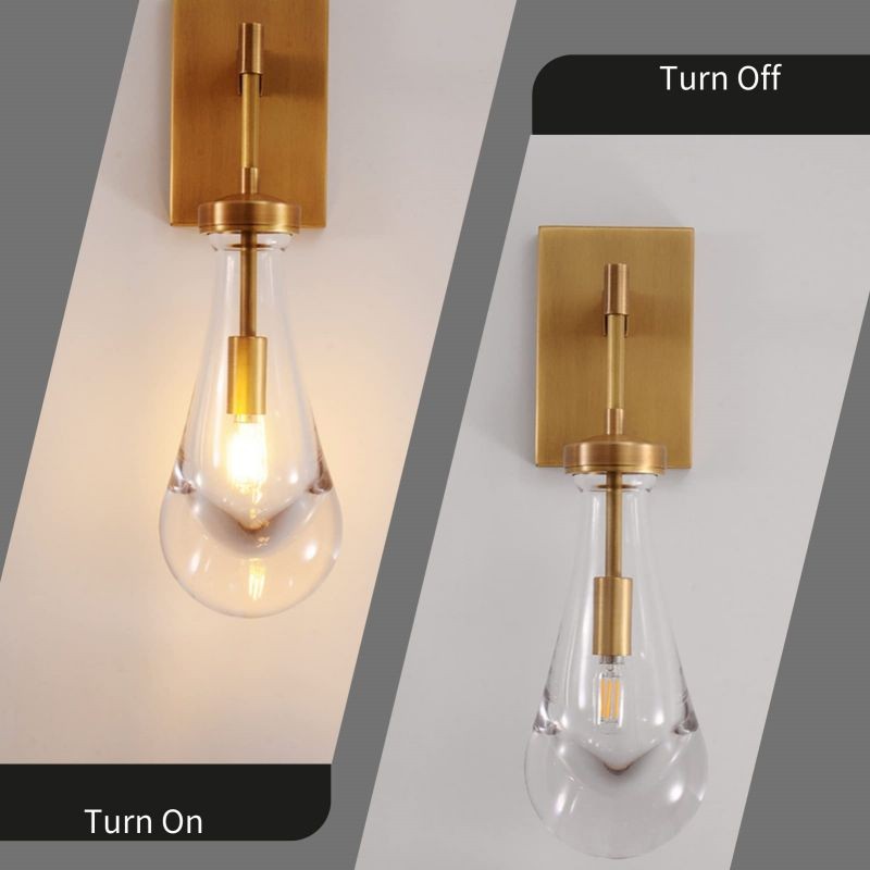 Ozonoa Raindrop Modern Solid Brass Wall Sconce