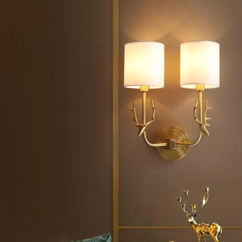 Akshara Farmhouse Brass Deer Head Wall Light