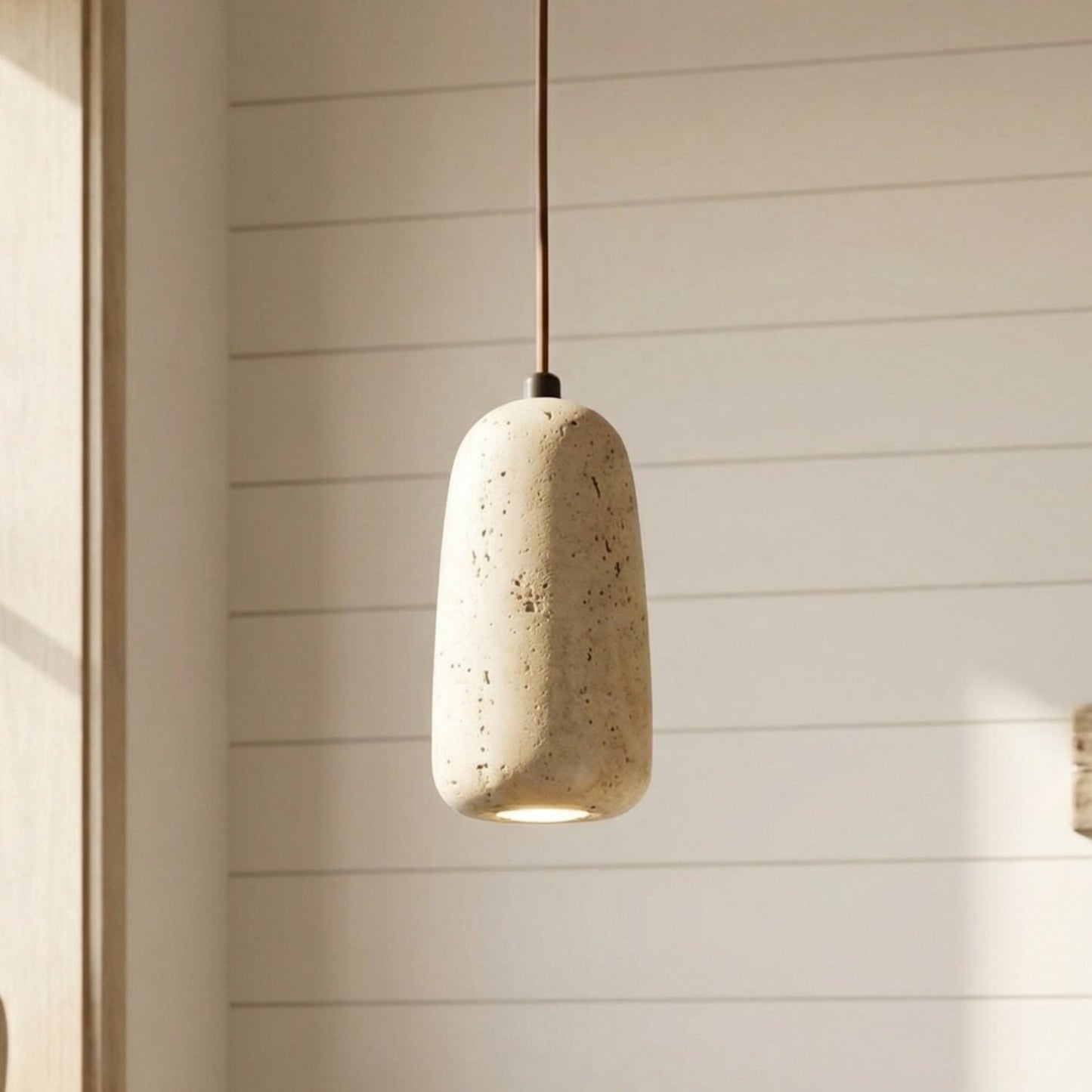 Bowen Wabi-Sabi Mini Travertine Pendant Light