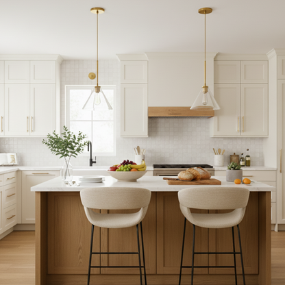 Nori Minimalist Brass Glass Cone Pendant Light