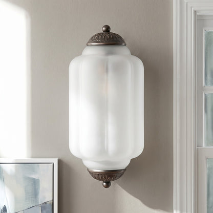 Michael Vintage Eloise Milk Glass Flush Wall Light