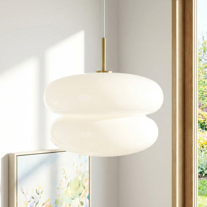 Josie Cream Bauhaus Opal Glass Pendant Light