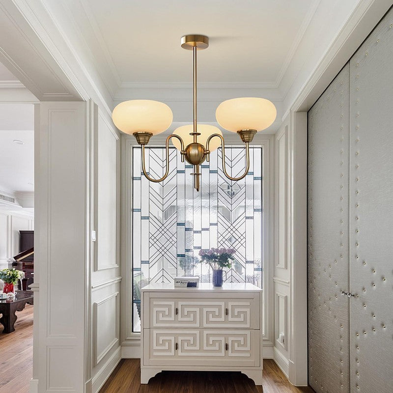 Luna Cream White Bubble Glass Chandelier