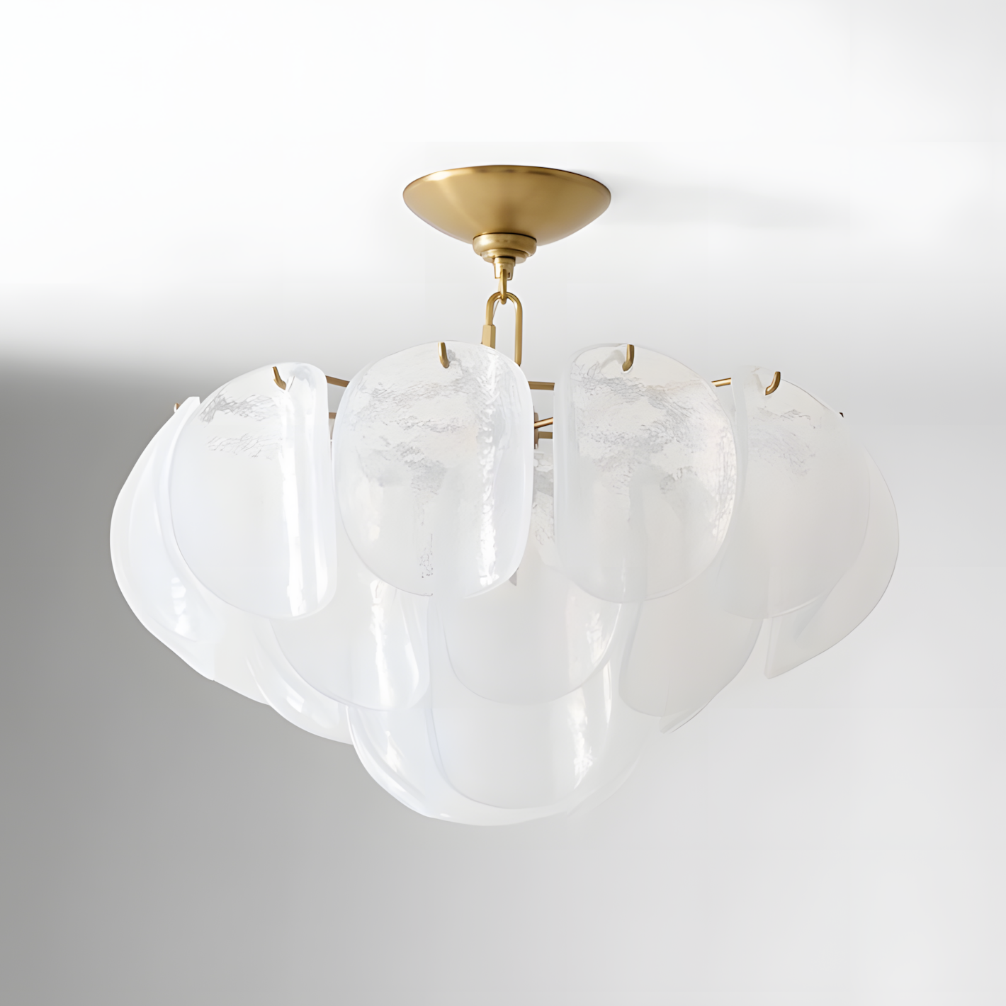 Pelagia Modern Textured Glass Flush Mount Ceiling Light