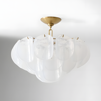 Pelagia Modern Textured Glass Flush Mount Ceiling Light