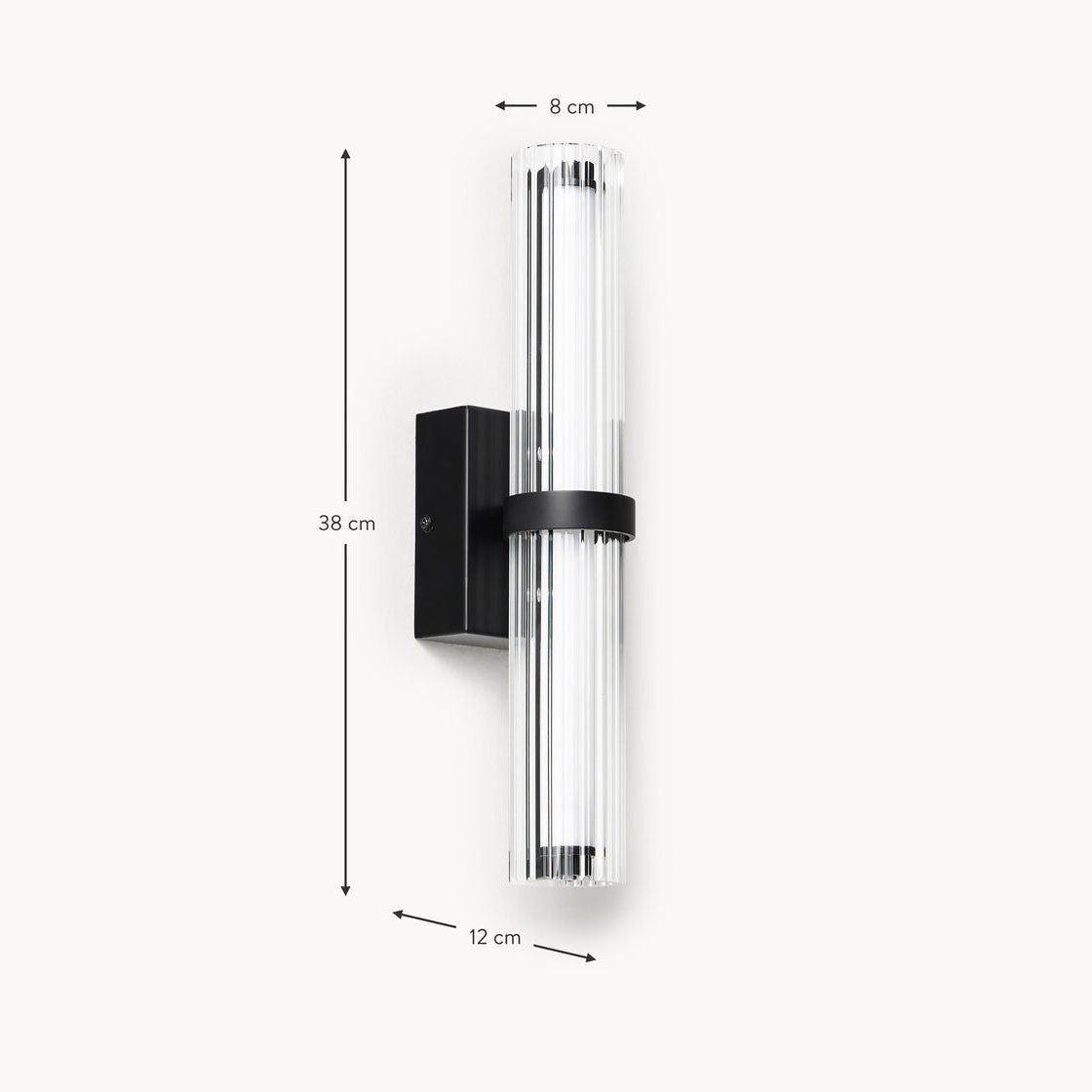 Saelin Modern LED Tube Glass Wall Sconce