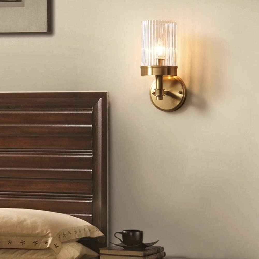 Nicky Vintage Cylinder Transparent Glass Wall Light
