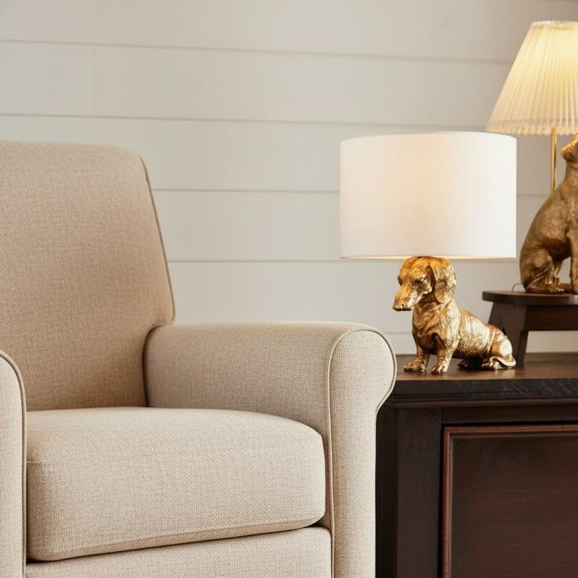 Aurea Unique Animal Table Lamp - Dog Sculptural Accent Lighting for Bedroom & Living Room