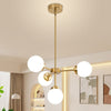 Aelithor 4 Light Opal White Glass Globe Chandelier