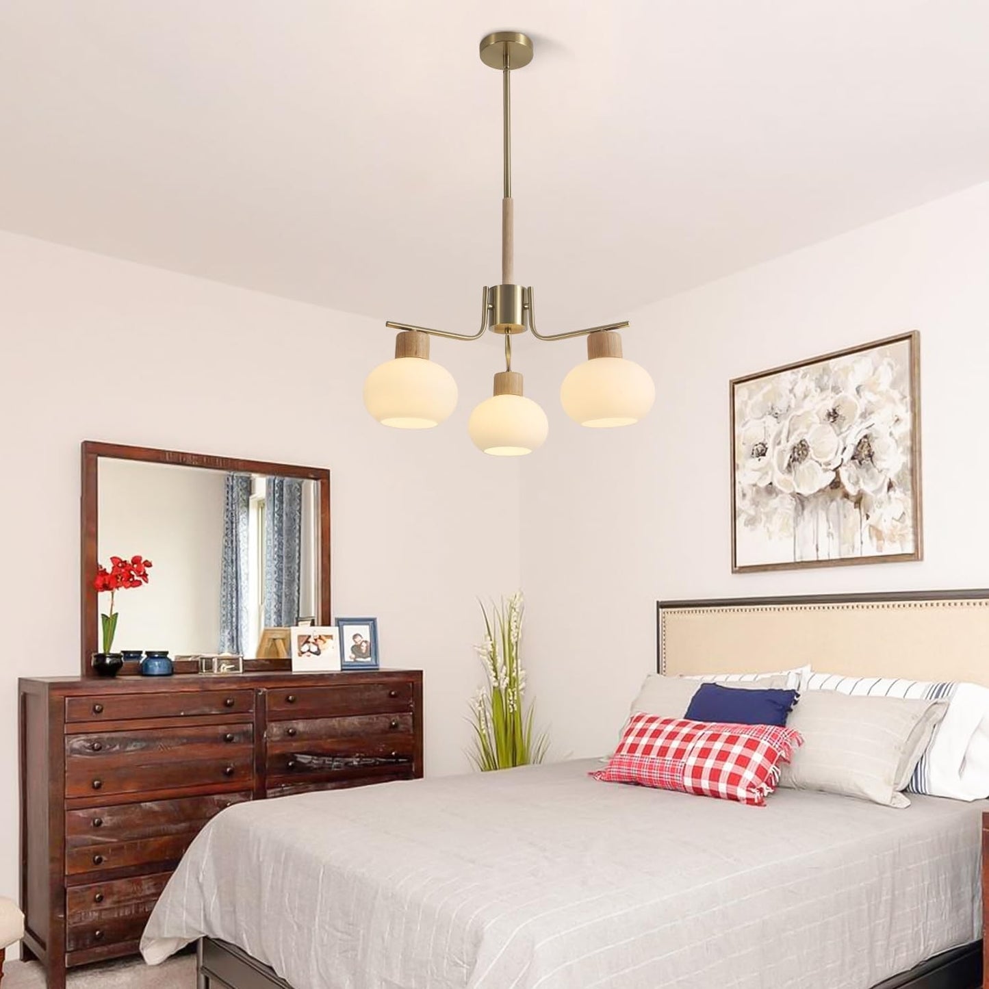 Jesper Gold Modern Frosted Glass Chandelier