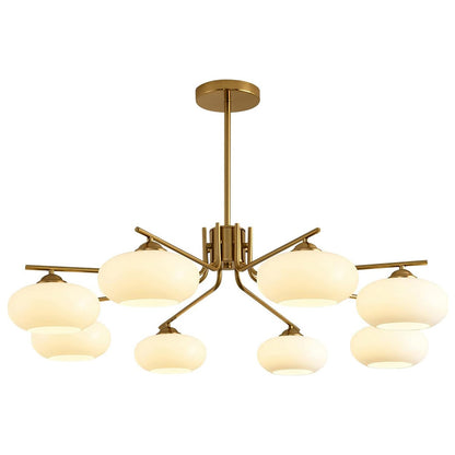 Kairox Mid Century Bauhaus Large Glass Globe Sputnik Chandelier
