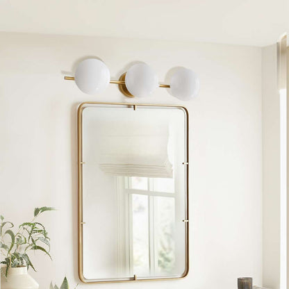 Larian White Glass Globe Bathroom Vanity Light