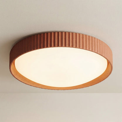 Arnold ‎Minimalist Round Led Fluted Concrete Ceiling Light