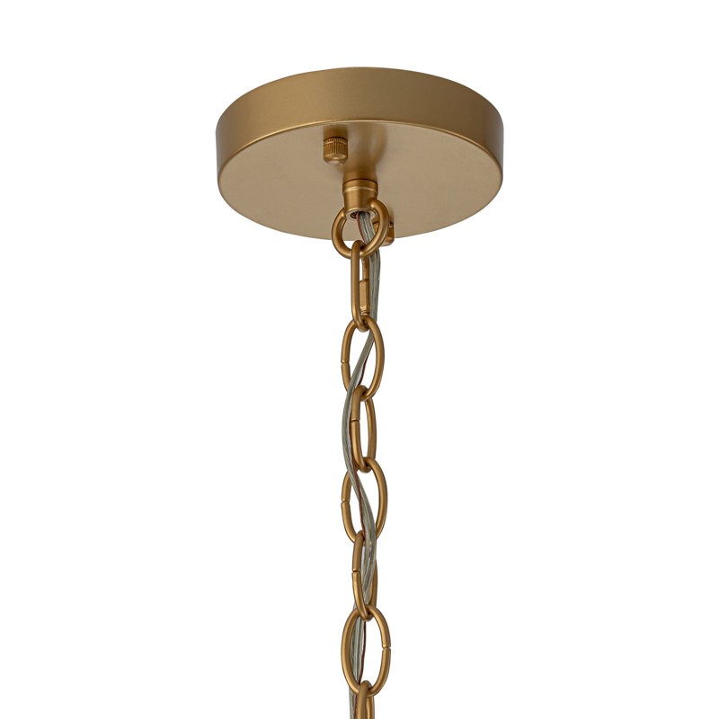 Coriander Farmhouse Water Ripple Glass Drum Chandelier