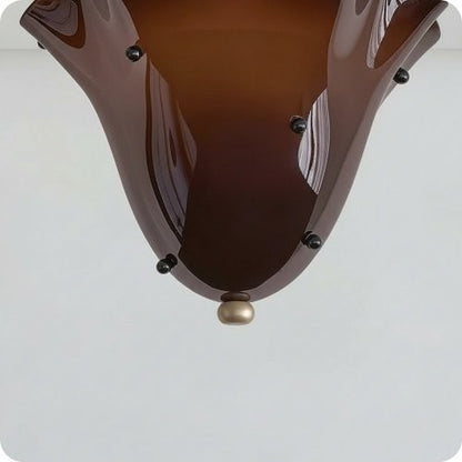 Catalina Contemporary Colored Glass Petal Fazzo Ceiling Light