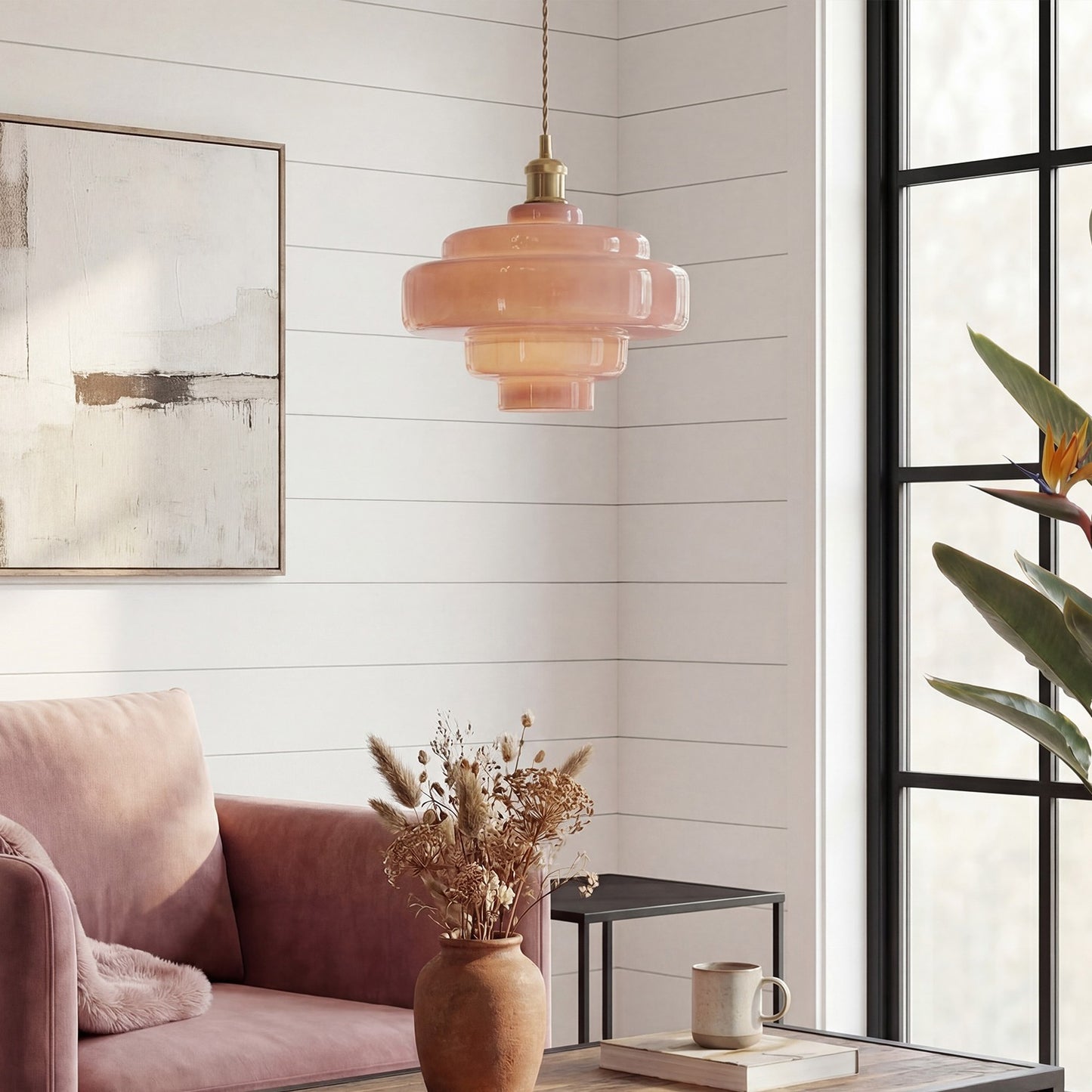 Yves Vintage Tiered Glass Pendant Light