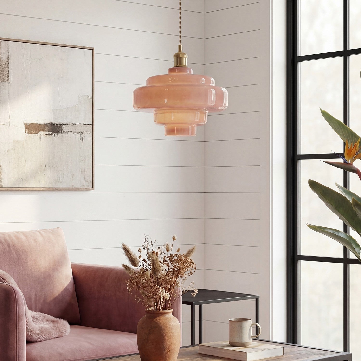 Yves Vintage Tiered Glass Pendant Light
