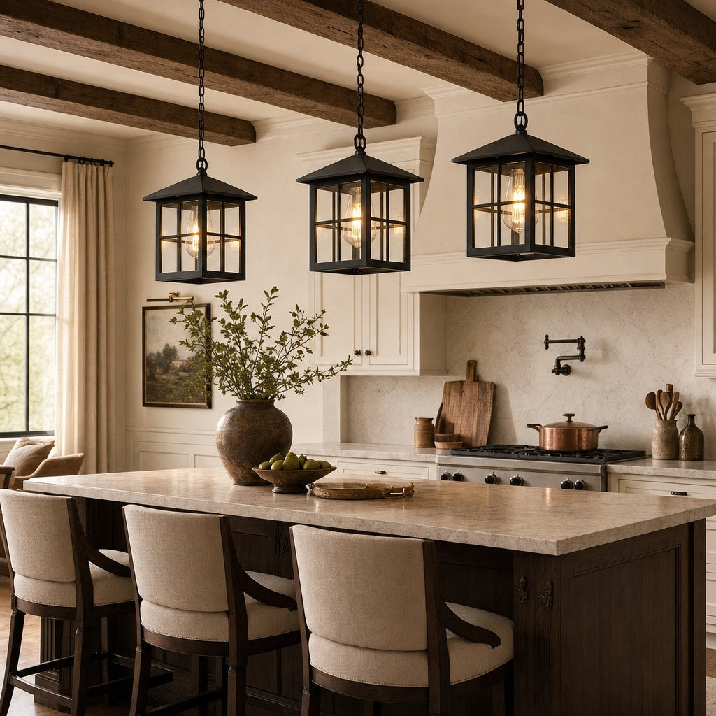 Miles Farmhouse Outdoor Patio Porch Black Pendant Light