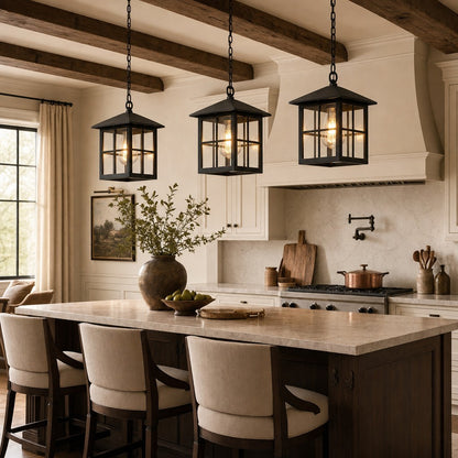 Miles Farmhouse Outdoor Patio Porch Black Pendant Light