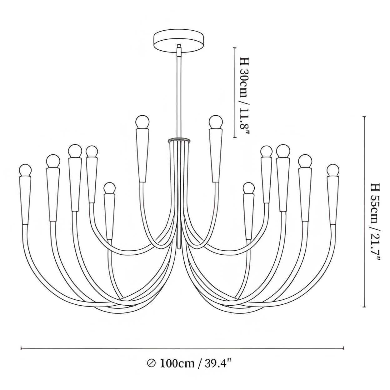 Luren Light Luxury Candle Iron Branch Chandelier