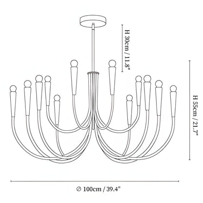 Luren Light Luxury Candle Iron Branch Chandelier