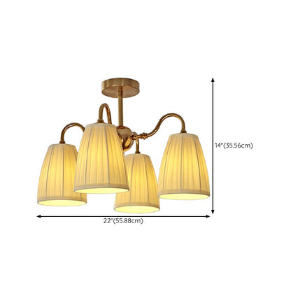 Cadmus Gold Textile Lamp Shade Semi Flush Mount Lighting