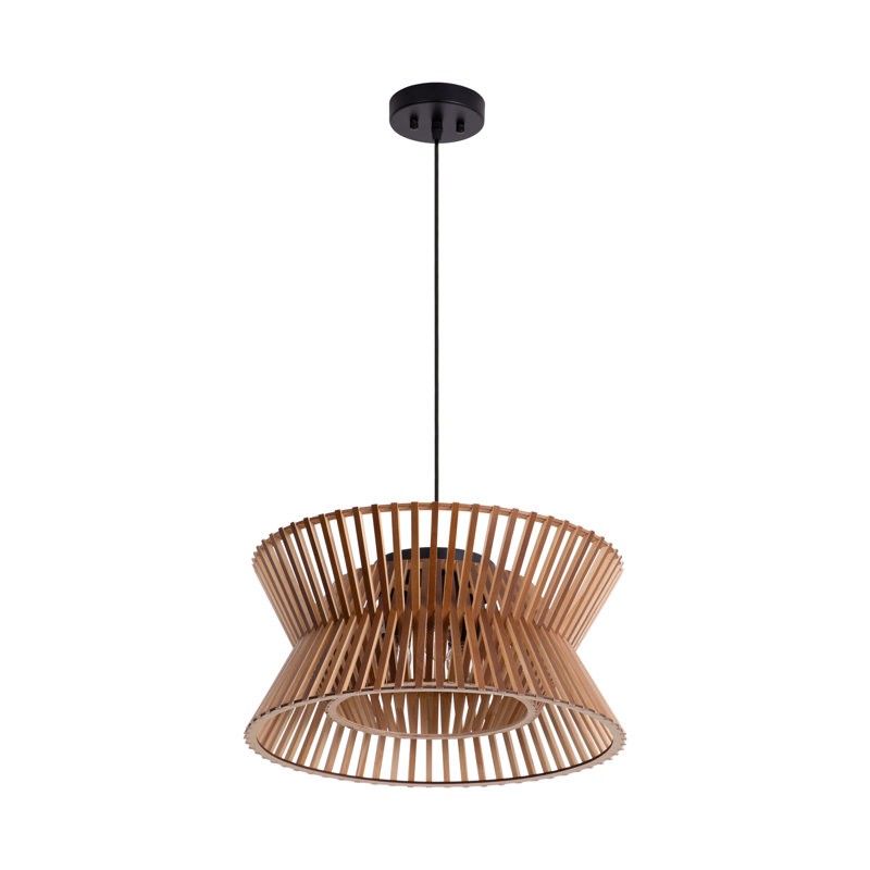 Freja Boho Wood Drum Chandelier