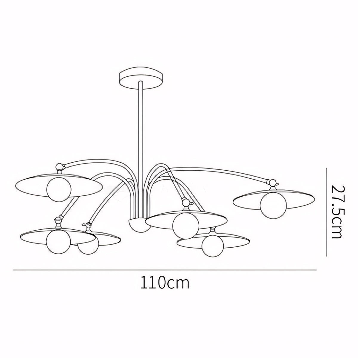 Xandros White Metal Champignon Chandelier
