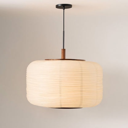 Drath Wabi Sabi Ribbed Paper Lantern Pendant Light