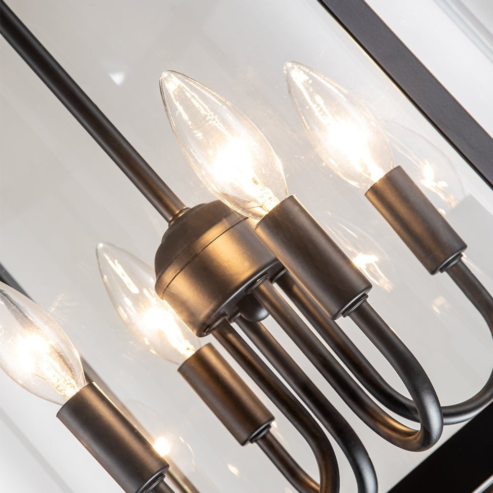 Merrick Metal Lantern Round Glass Chandelier