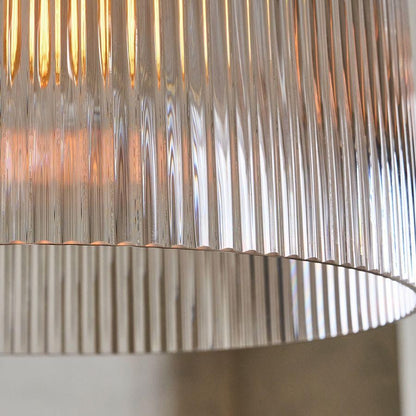Alain Farmhouse Cooper Ribbed Glass Pendant Light